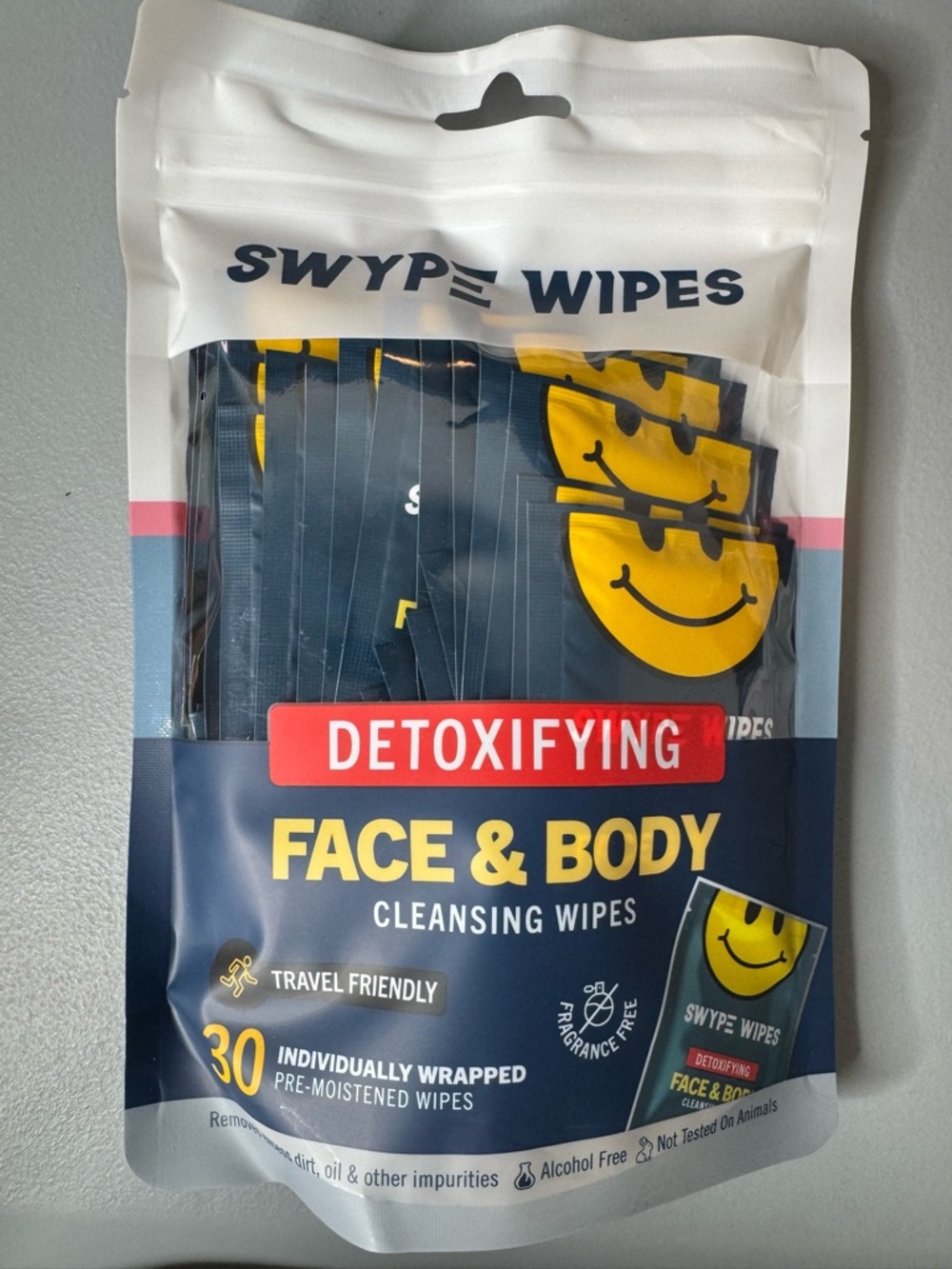 SWYPE WIPES Detoxifying Face & Body Cleansing Wipes 30ct individually wrapped - Picture 1 of 1